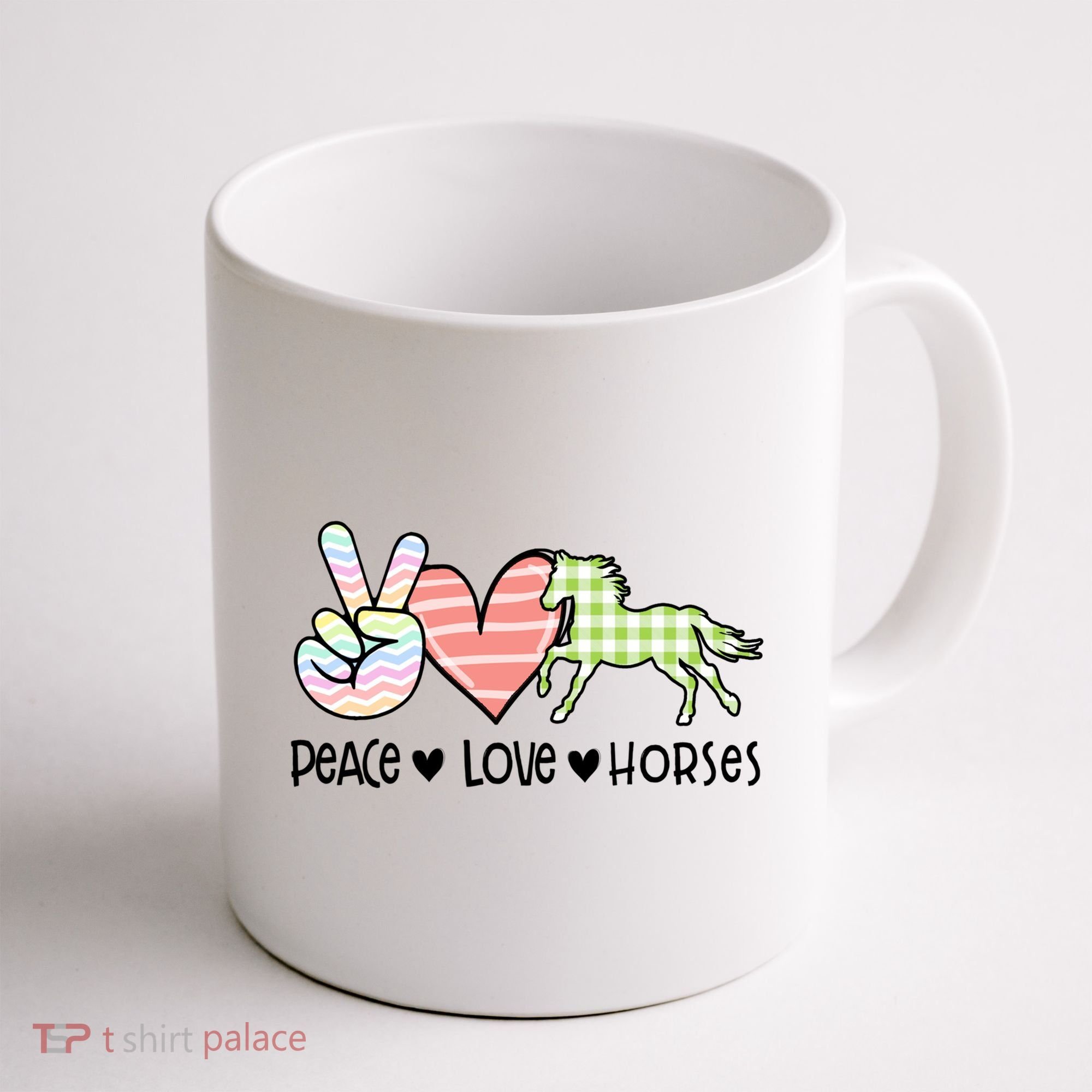 Peace Love Horses Gift Coffee Mug