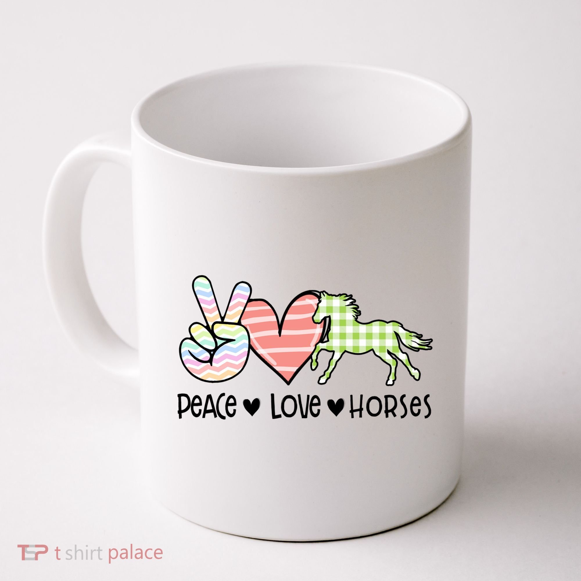 Peace Love Horses Gift Coffee Mug