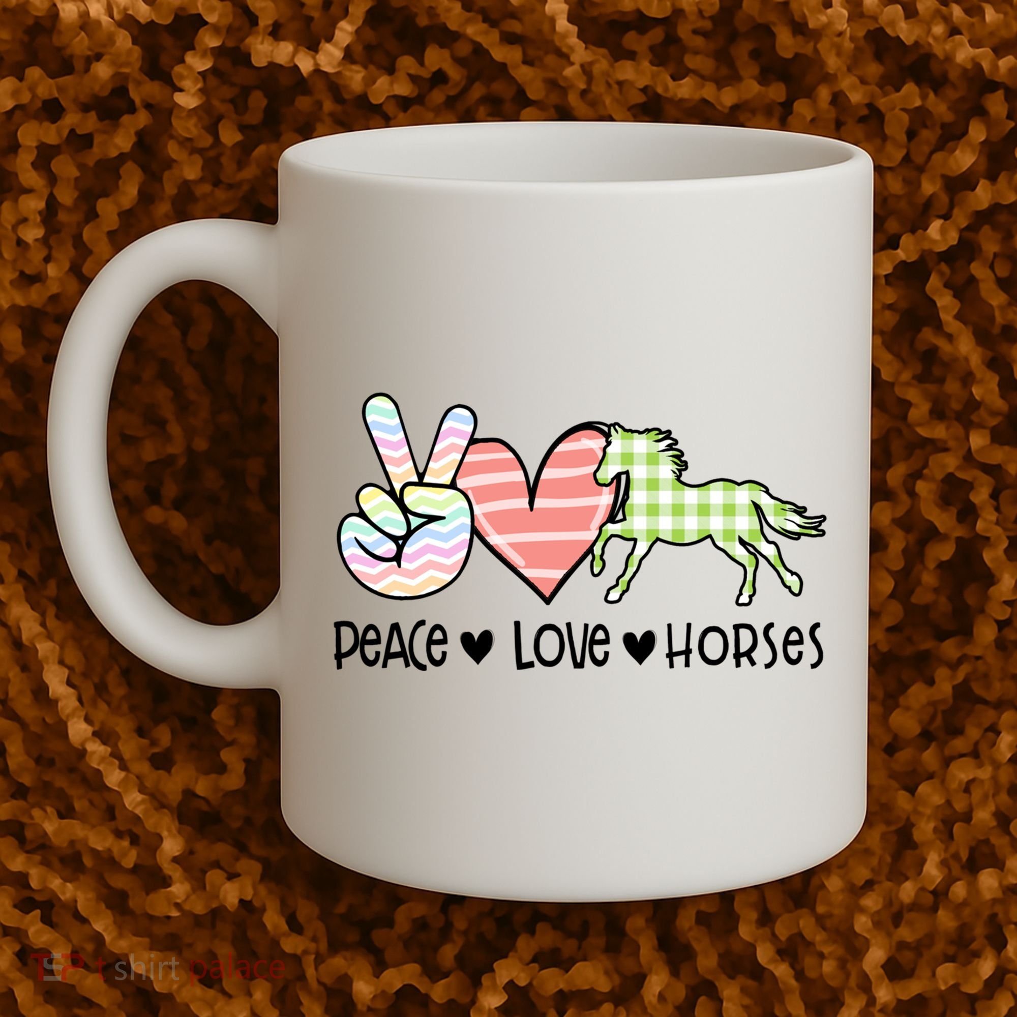 Peace Love Horses Gift Coffee Mug
