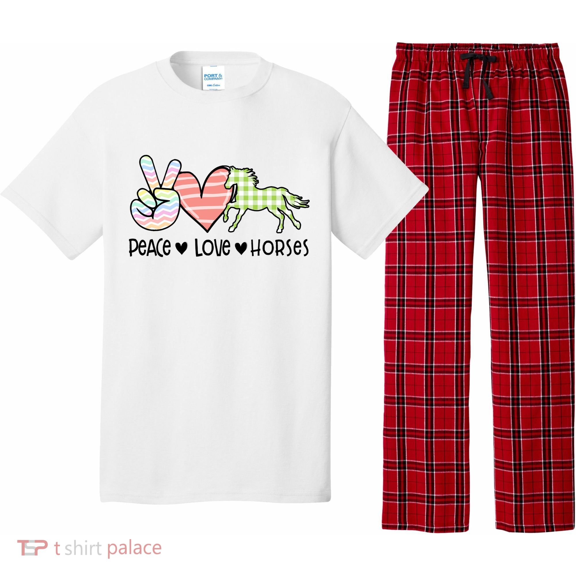 Peace Love Horses Gift Pajama Set