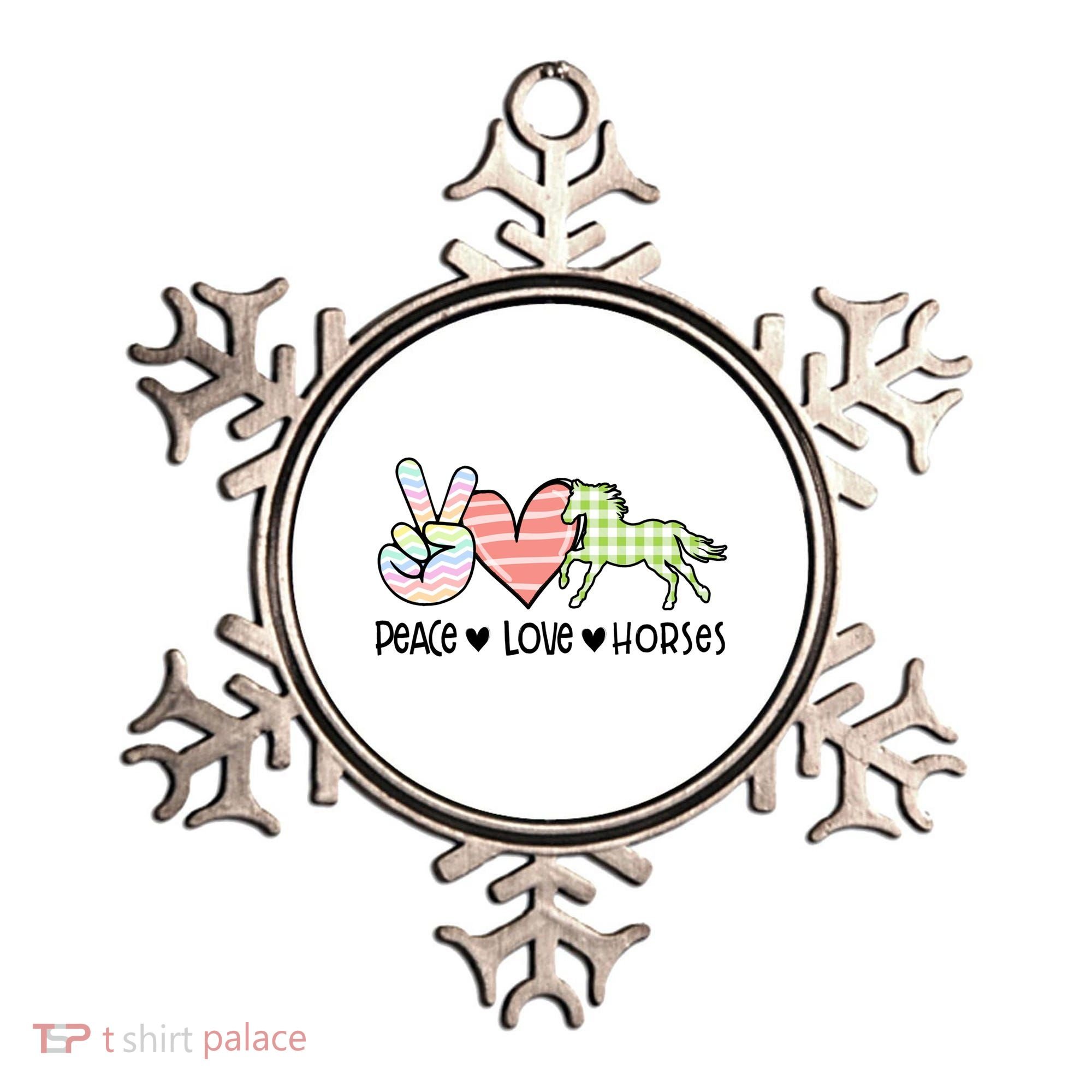 Peace Love Horses Gift Ornament