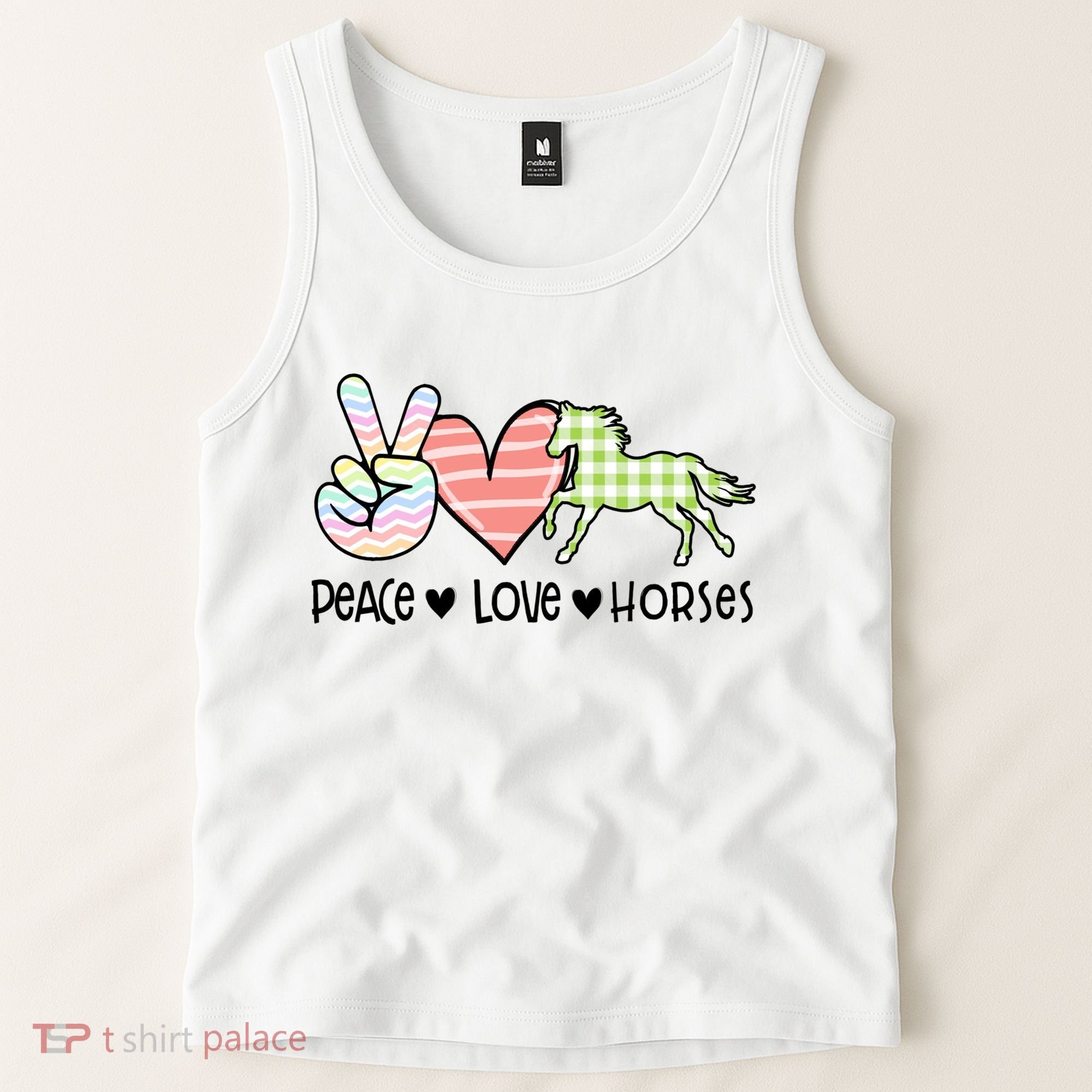 Peace Love Horses Gift Tank Top