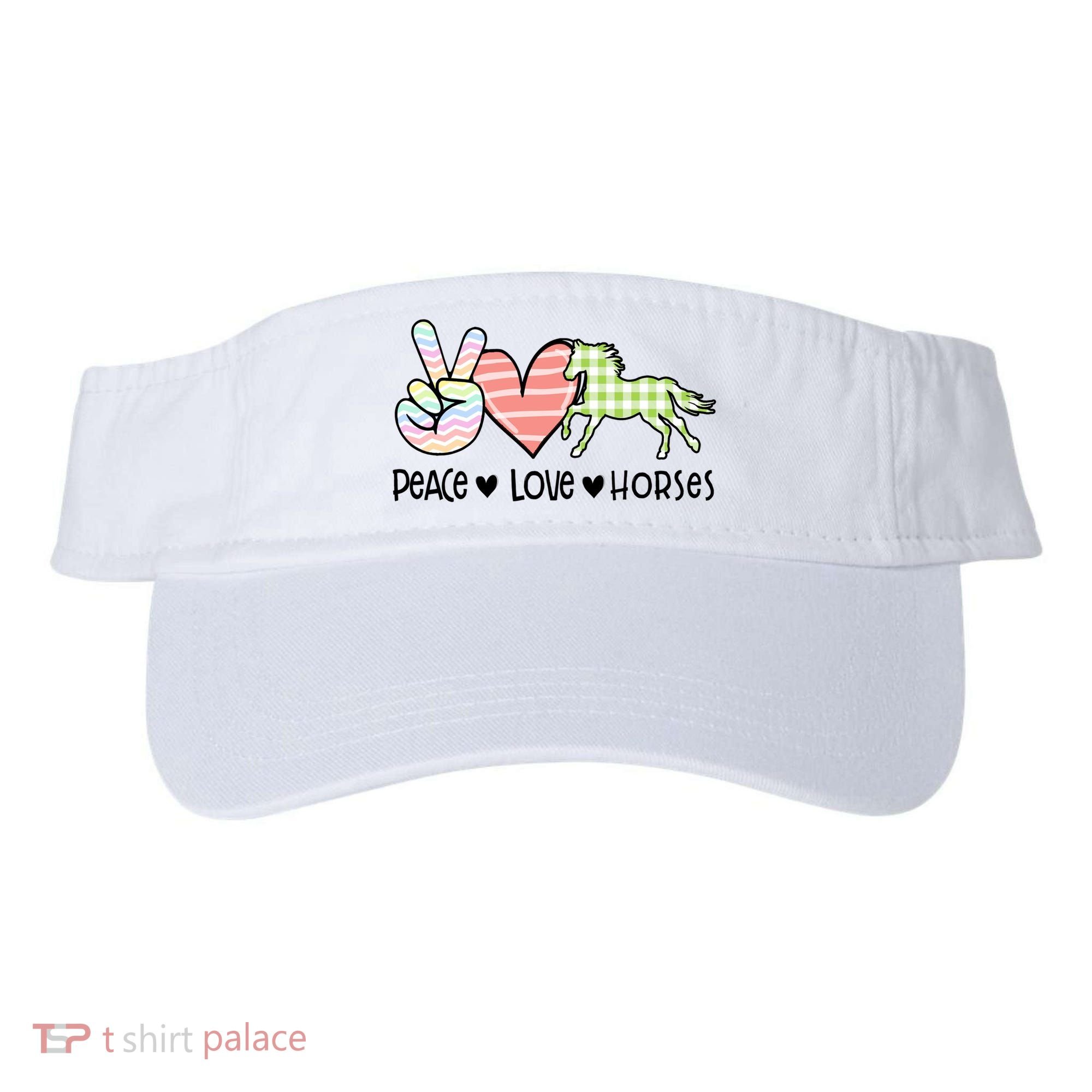 Peace Love Horses Gift Visor