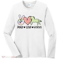Peace Love Horses Gift Women's Long Sleeve Shirt thumb 0