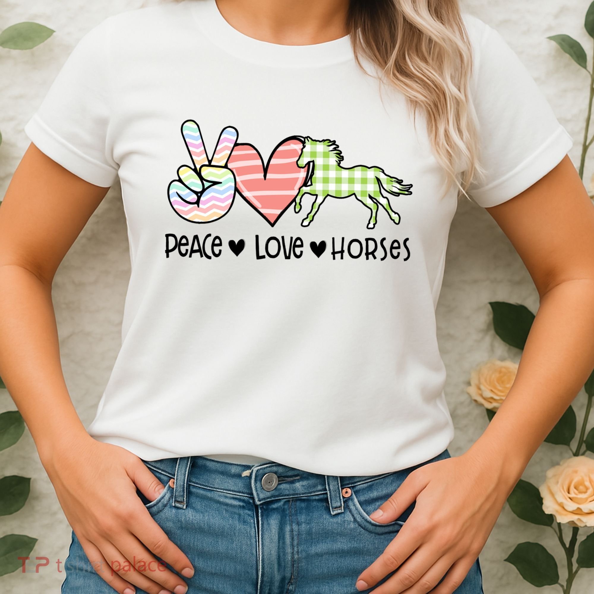Peace Love Horses Gift Women's T-Shirt