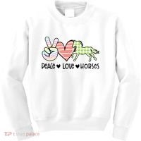 Peace Love Horses Gift Kids Sweatshirt thumb 0