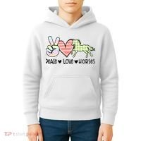 Peace Love Horses Gift Kids Hoodie thumb 4