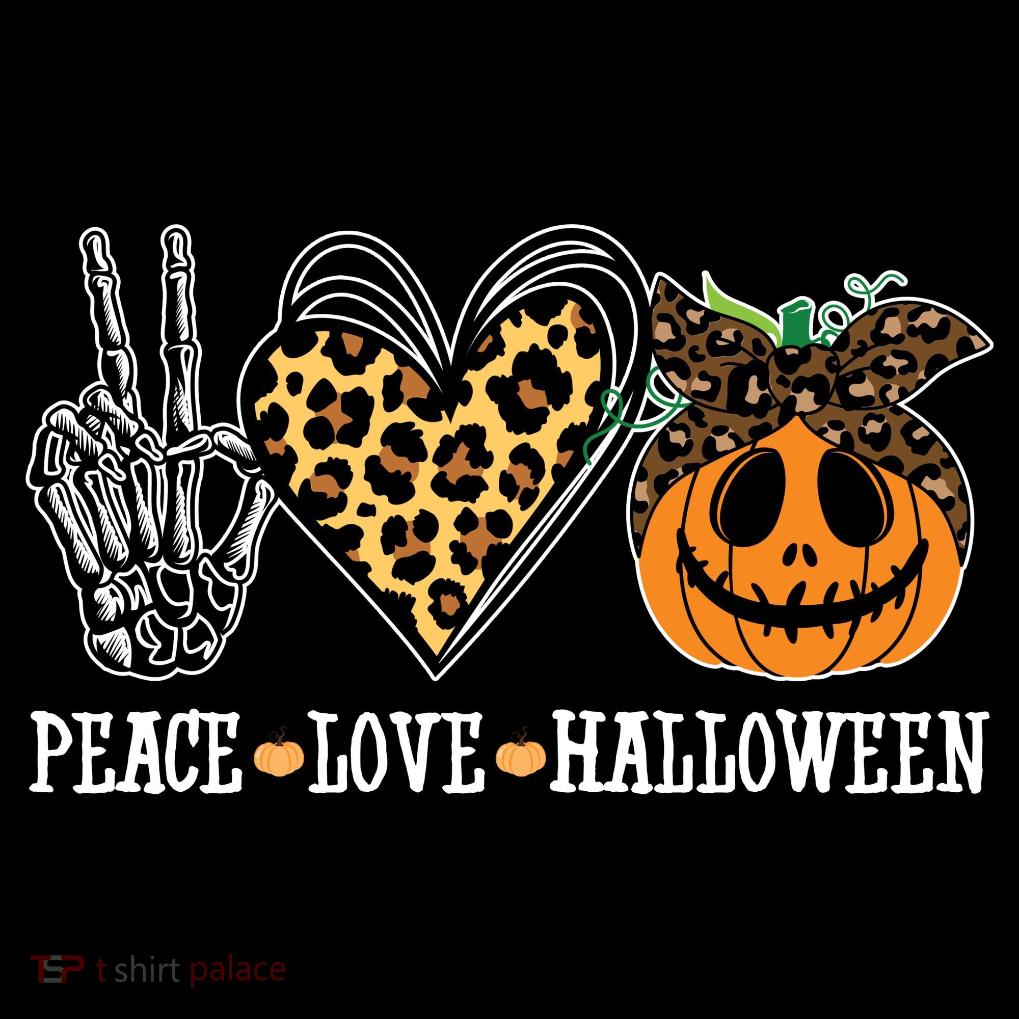 Peace Love Halloween Festive Leopard Doggie Tank