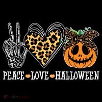 Peace Love Halloween Festive Leopard Long Sleeve Shirt thumb 2