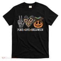 Peace Love Halloween Festive Leopard T-Shirt thumb 0