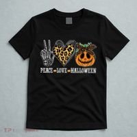 Peace Love Halloween Festive Leopard T-Shirt thumb 5