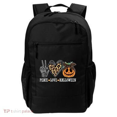 Peace Love Halloween Festive Leopard Backpack