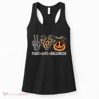 Peace Love Halloween Festive Leopard Women's Tank Top thumb 0