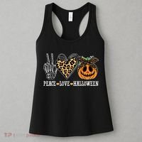 Peace Love Halloween Festive Leopard Women's Tank Top thumb 3
