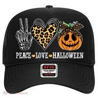 Peace Love Halloween Festive Leopard Hat thumb 0