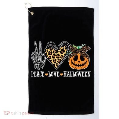 Peace Love Halloween Festive Leopard Golf Towel