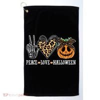 Peace Love Halloween Festive Leopard Golf Towel thumb 0