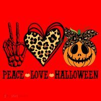 Peace Love Halloween Festive Leopard Santa Hat thumb 1