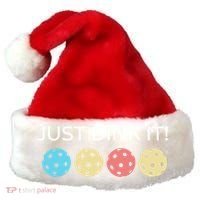 Pickleball Lover Hilarious Just Dink It! Pickleball Gift Santa Hat thumb 0