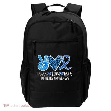 Peace Love Hope Leopard Blue Type 1 Diabetes Awareness Backpack