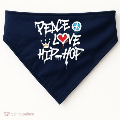 Peace Love Hip Hop Dancing USA-Made Doggie Bandana