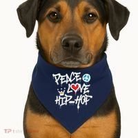 Peace Love Hip Hop Dancing USA-Made Doggie Bandana thumb 1