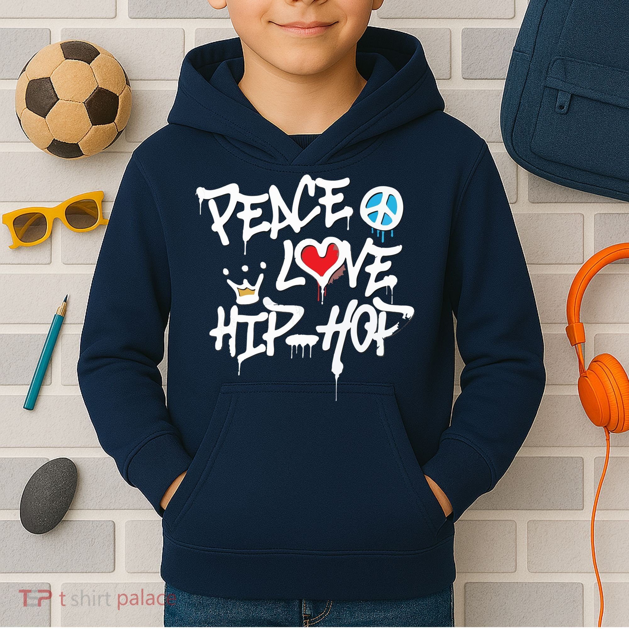 Peace Love Hip Hop Dancing Kids Hoodie