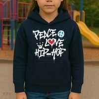 Peace Love Hip Hop Dancing Kids Hoodie thumb 3