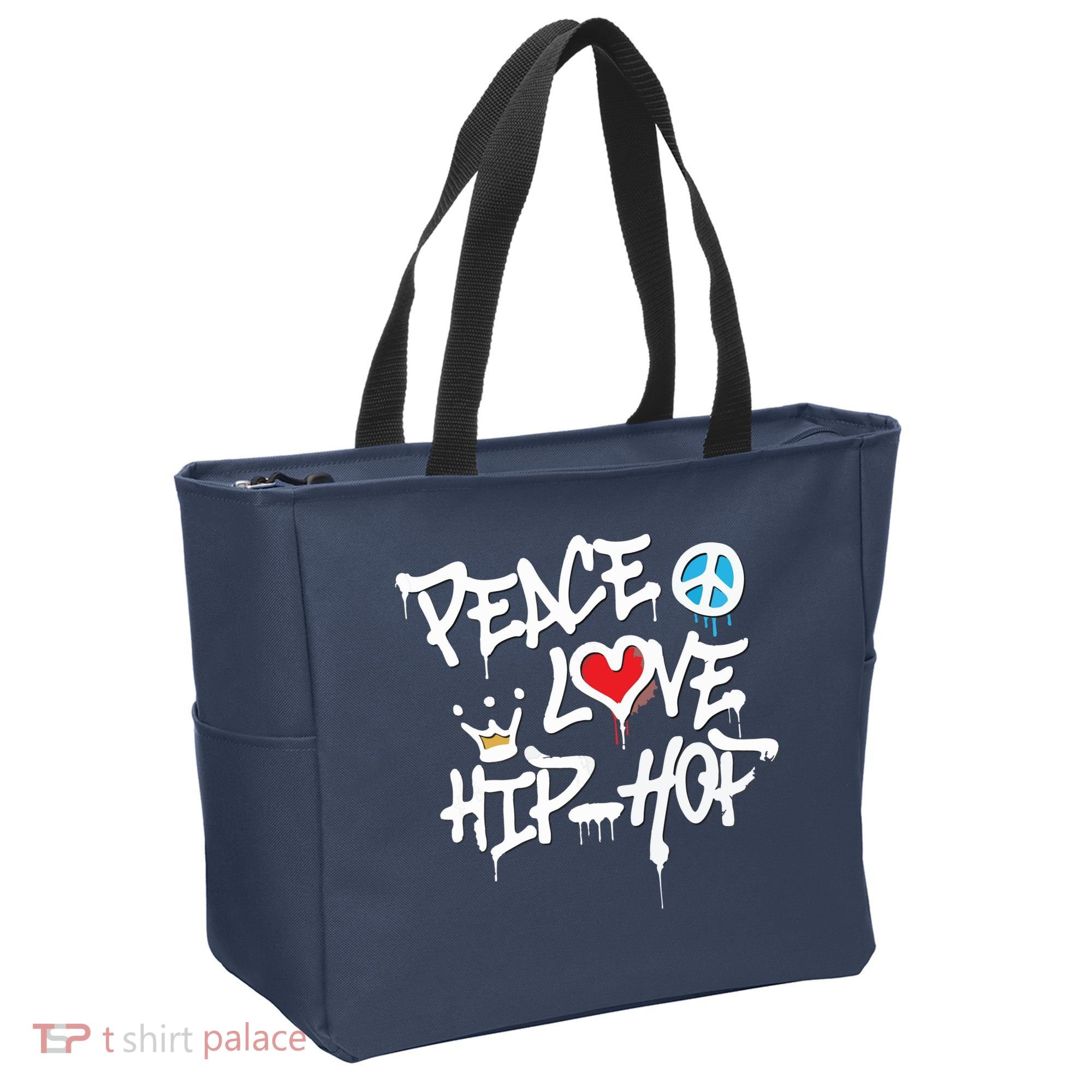 Peace Love Hip Hop Dancing Tote Bag