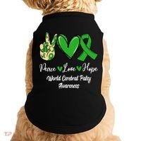 Peace Love Hope World Cerebral Palsy Awareness Day Ribbon Great Gift Doggie Tank thumb 0