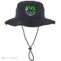 Peace Love Hope World Cerebral Palsy Awareness Day Ribbon Great Gift Bucket Hat thumb 0