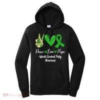 Peace Love Hope World Cerebral Palsy Awareness Day Ribbon Great Gift Women's Hoodie thumb 0