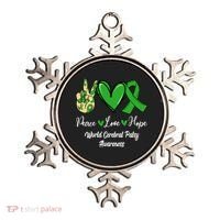 Peace Love Hope World Cerebral Palsy Awareness Day Ribbon Great Gift Ornament thumb 0