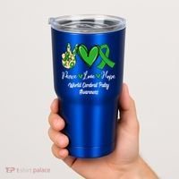 Peace Love Hope World Cerebral Palsy Awareness Day Ribbon Great Gift Tumbler thumb 2