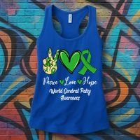 Peace Love Hope World Cerebral Palsy Awareness Day Ribbon Great Gift Women's Tank Top thumb 3