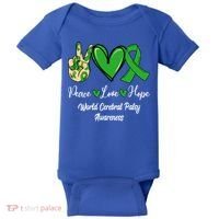 Peace Love Hope World Cerebral Palsy Awareness Day Ribbon Great Gift Baby Bodysuit thumb 0