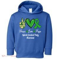 Peace Love Hope World Cerebral Palsy Awareness Day Ribbon Great Gift Toddler Hoodie thumb 0