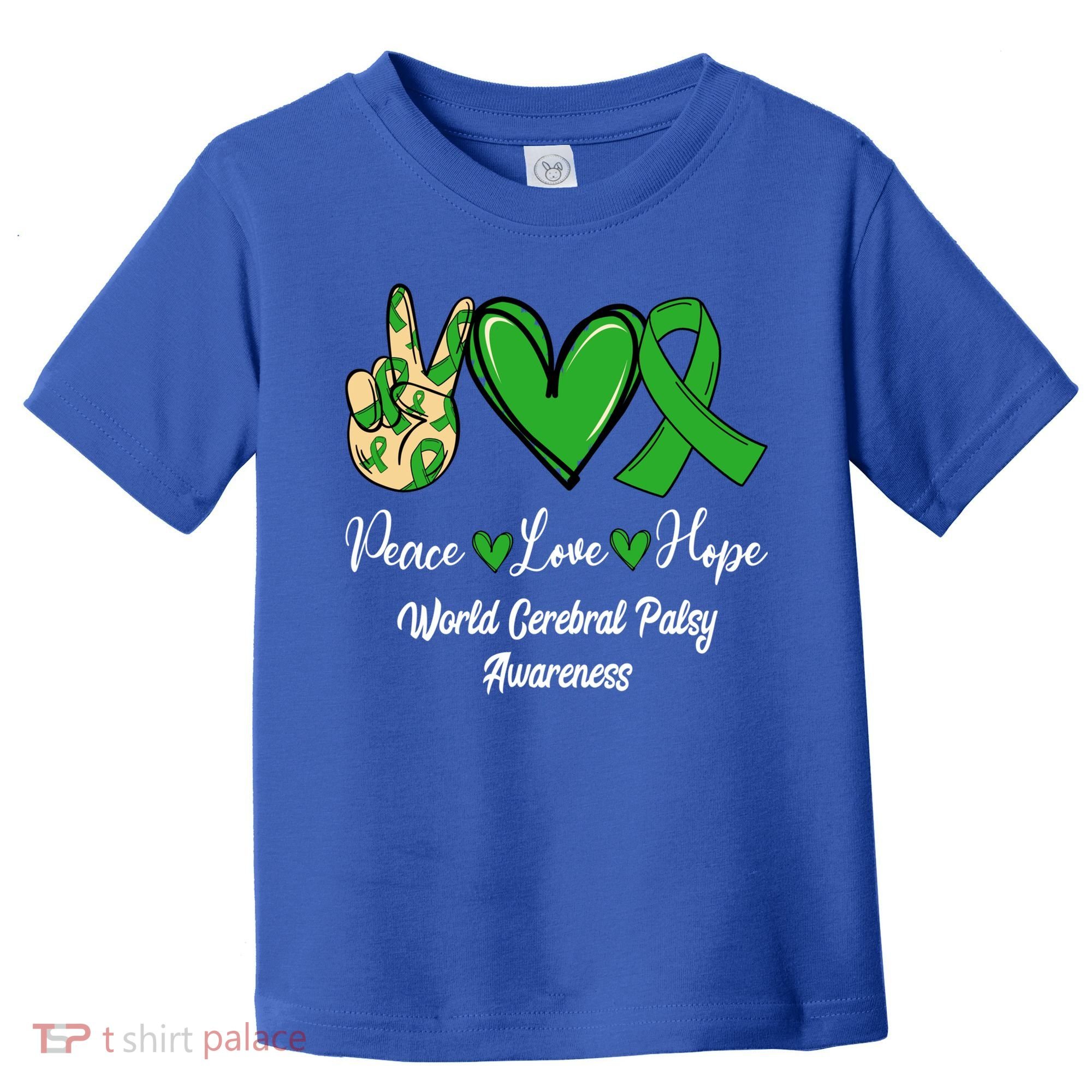 Peace Love Hope World Cerebral Palsy Awareness Day Ribbon Great Gift Toddler T-Shirt