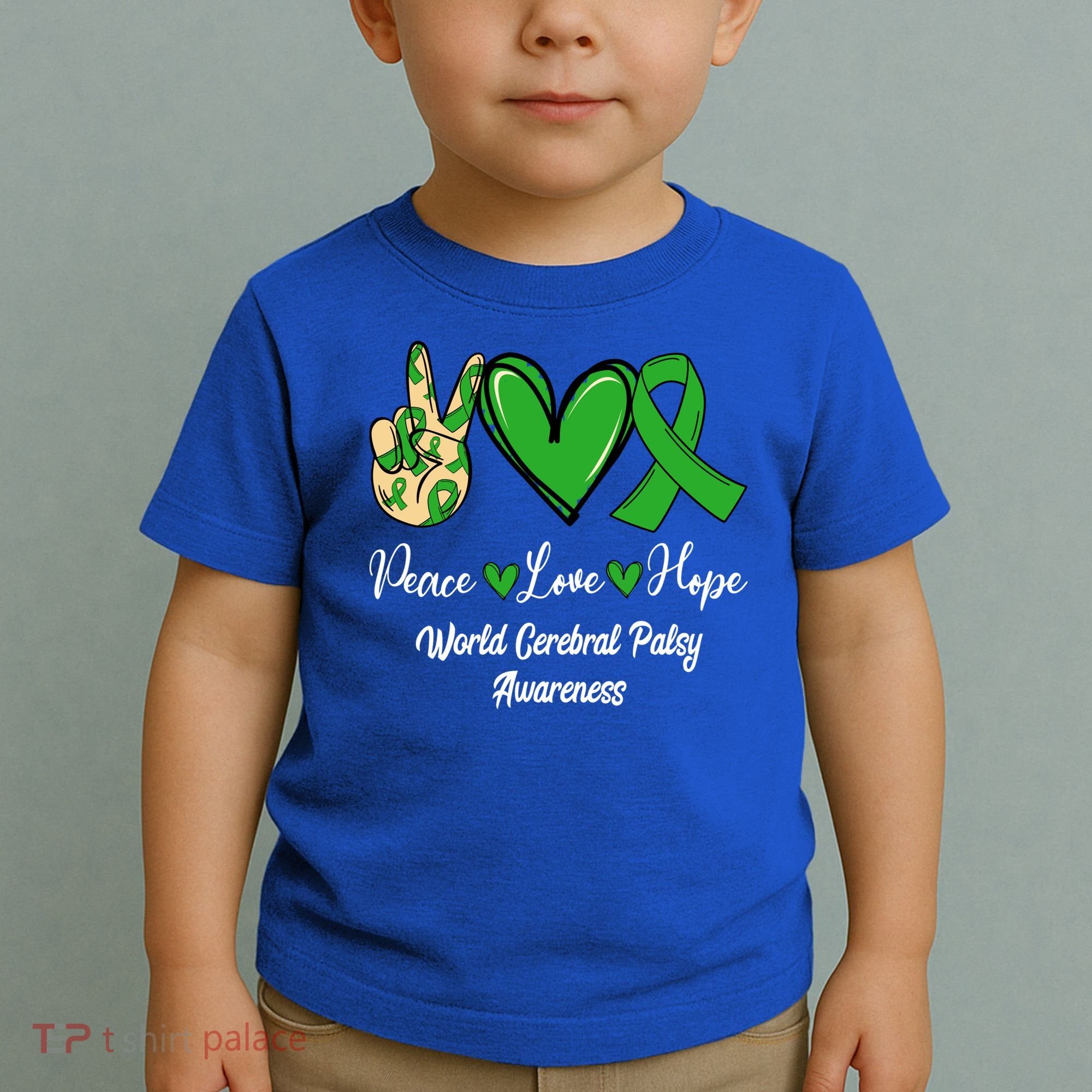 Peace Love Hope World Cerebral Palsy Awareness Day Ribbon Great Gift Toddler T-Shirt