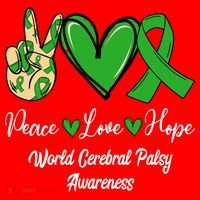 Peace Love Hope World Cerebral Palsy Awareness Day Ribbon Great Gift Santa Hat thumb 1