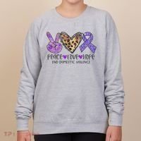Peace Love Hope End Domestic Violence Awareness Women's Sweatshirt thumb 0