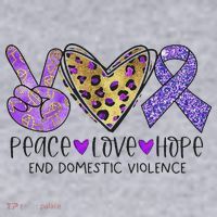 Peace Love Hope End Domestic Violence Awareness Women's Sweatshirt thumb 2