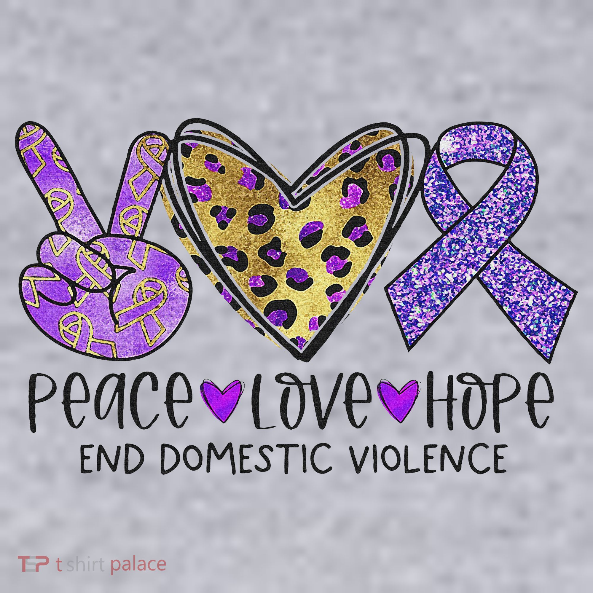 Peace Love Hope End Domestic Violence Awareness Women's Sweatshirt