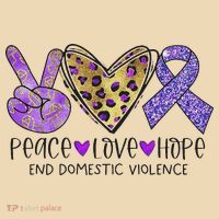 Peace Love Hope End Domestic Violence Awareness Tote Bag thumb 4