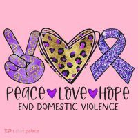 Peace Love Hope End Domestic Violence Awareness Coaster thumb 2