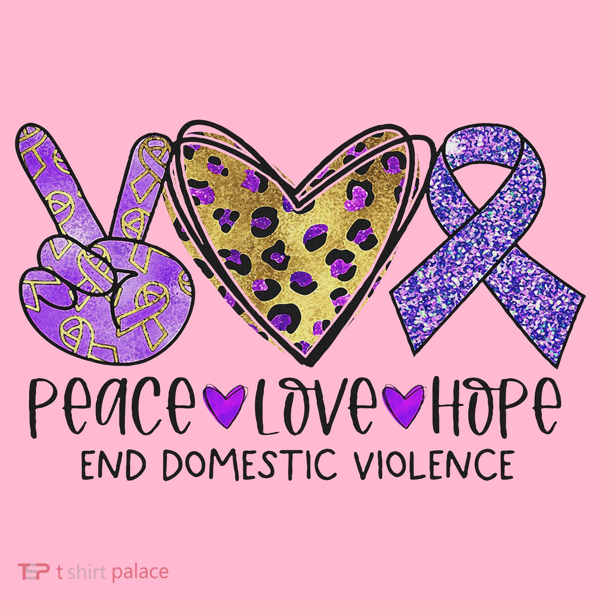 Peace Love Hope End Domestic Violence Awareness Coaster