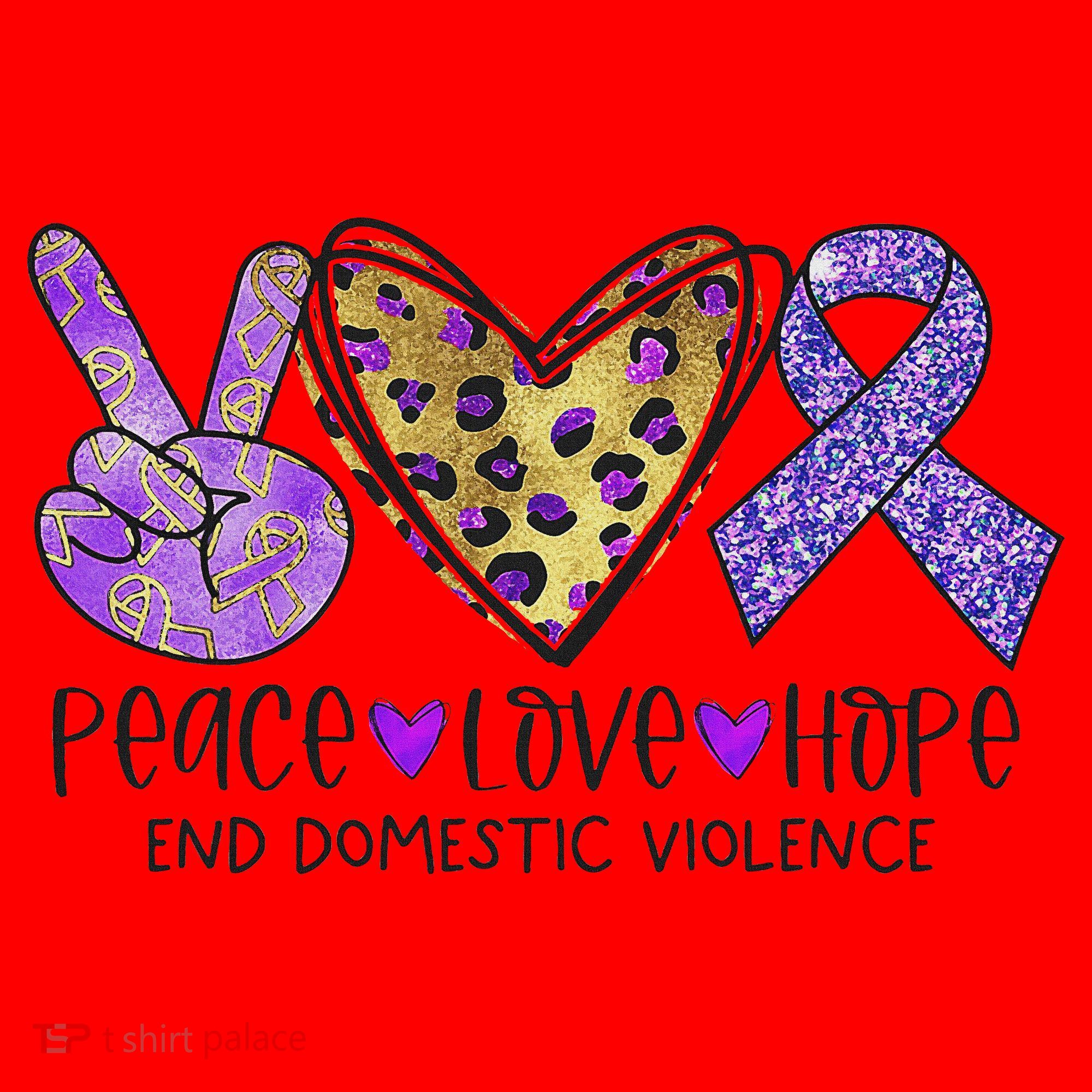 Peace Love Hope End Domestic Violence Awareness Santa Hat