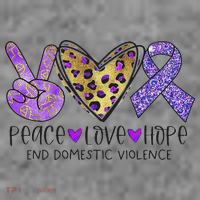 Peace Love Hope End Domestic Violence Awareness Toddler Hoodie thumb 2
