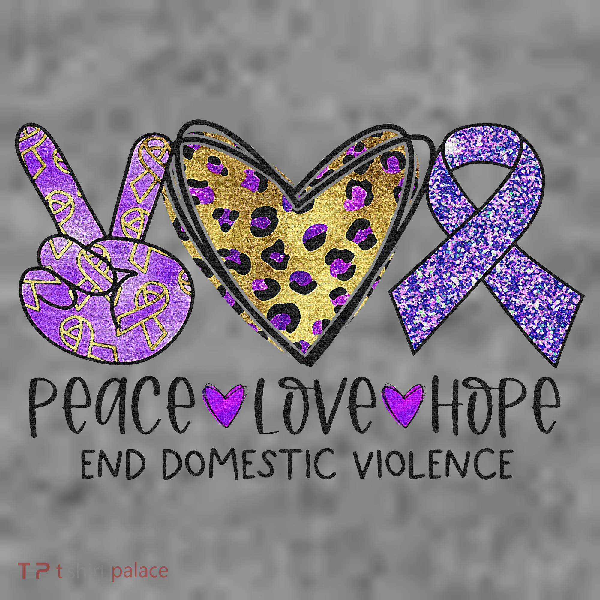 Peace Love Hope End Domestic Violence Awareness Toddler Hoodie