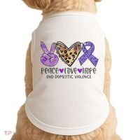 Peace Love Hope End Domestic Violence Awareness Doggie Tank thumb 0